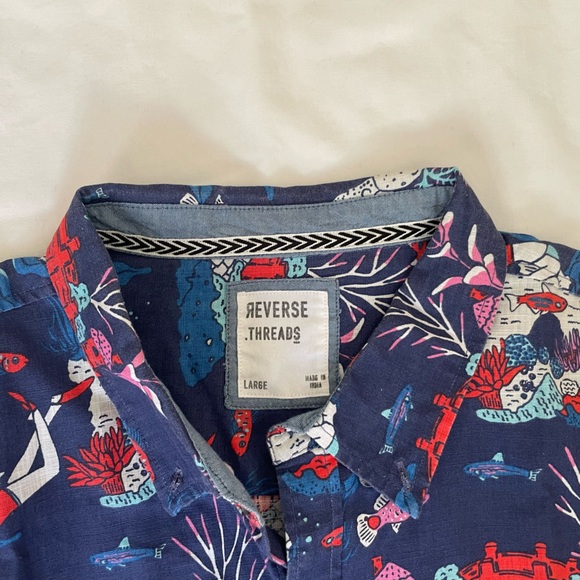 Fun Ocean Print Button Down Shirt - Picture 3 of 3